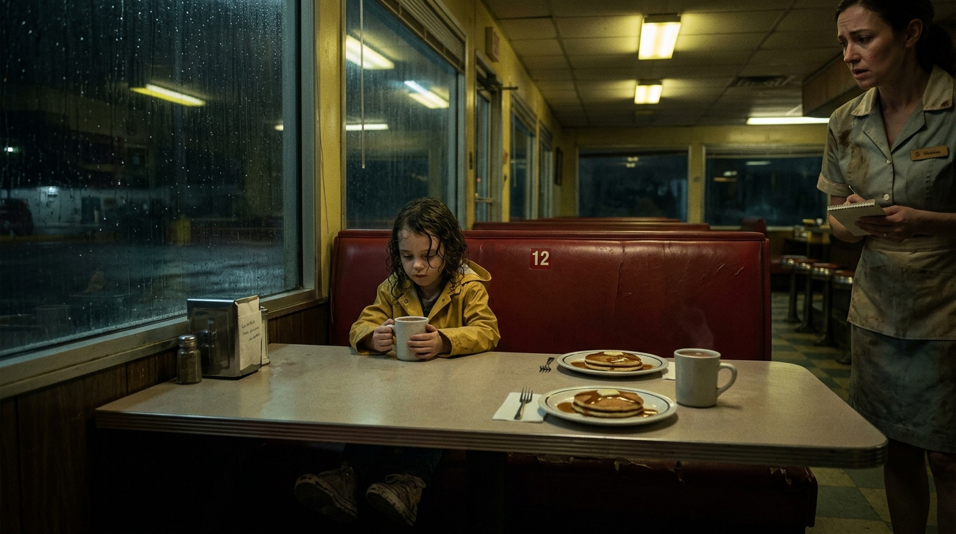 Every Night A Little Girl Ordered Food For Her Mother. Then She Pointed Under The Table