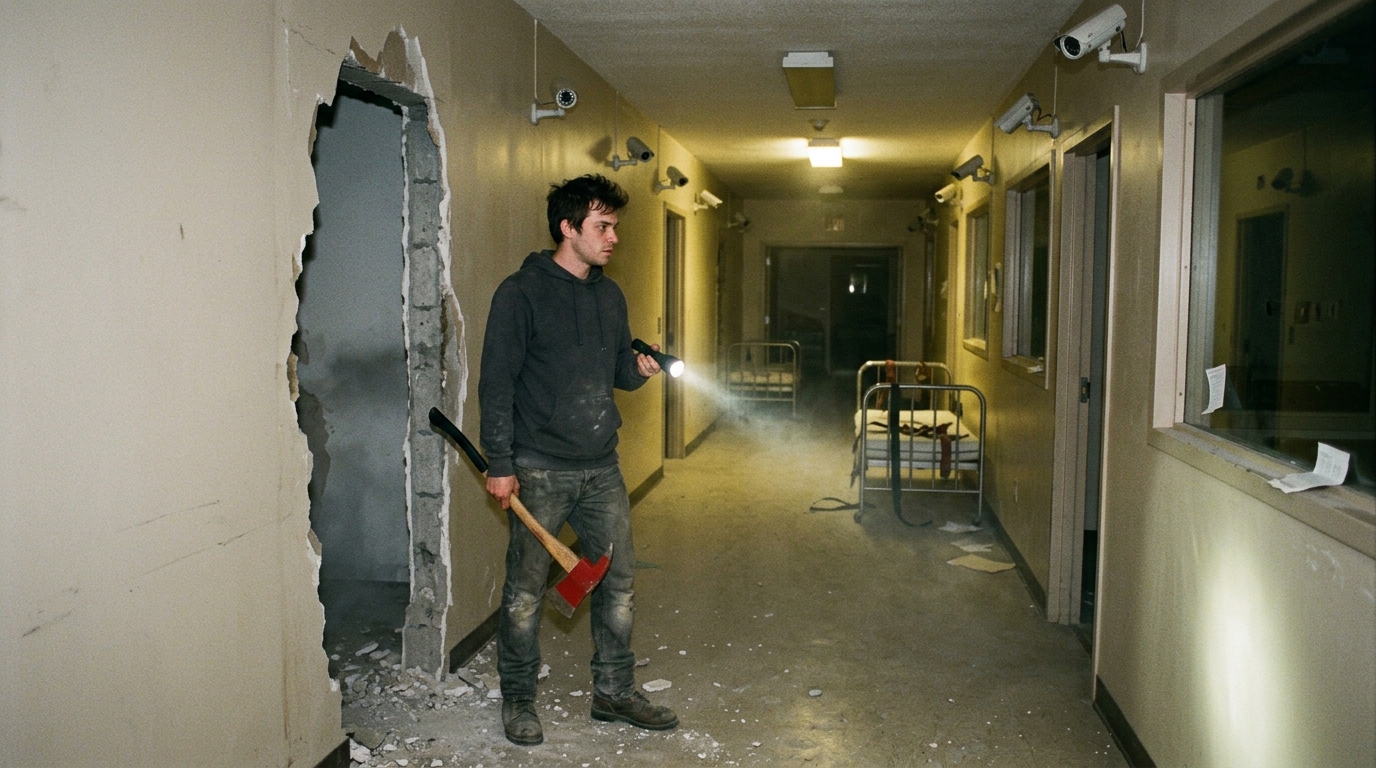 I Broke Through The Wall Above Floor 16. Behind It, I Found A Hidden Hallway Full Of Cameras Watching Me